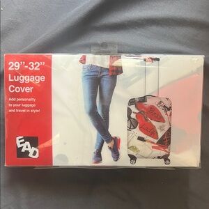 Luggage Cover with Red and Black Design